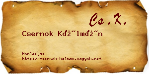 Csernok Kálmán névjegykártya
